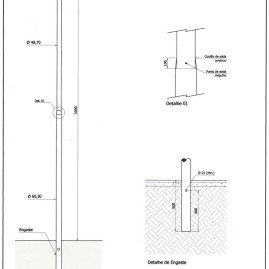 Poste reto Engastado 3MT