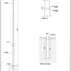 Poste reto Engastado 7MT
