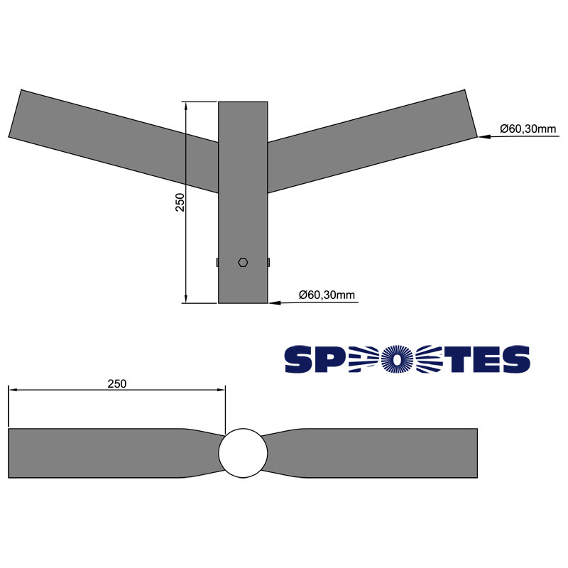 Suporte para Luminária Duplo 6060