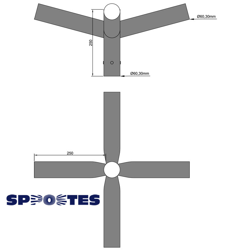 Suporte para Luminária Quadruplo - 6060