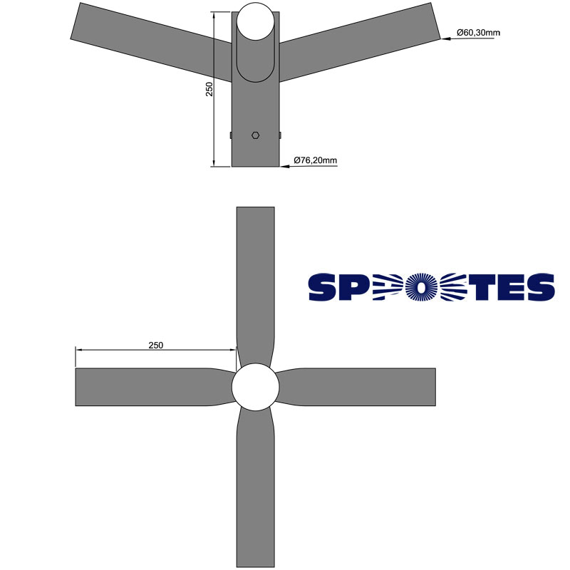 Suporte para Luminária Quadruplo - 7660