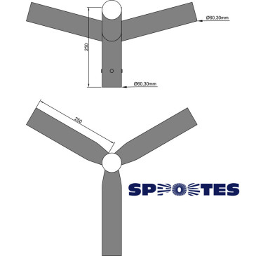 Suporte para Luminária Triplo – 6060