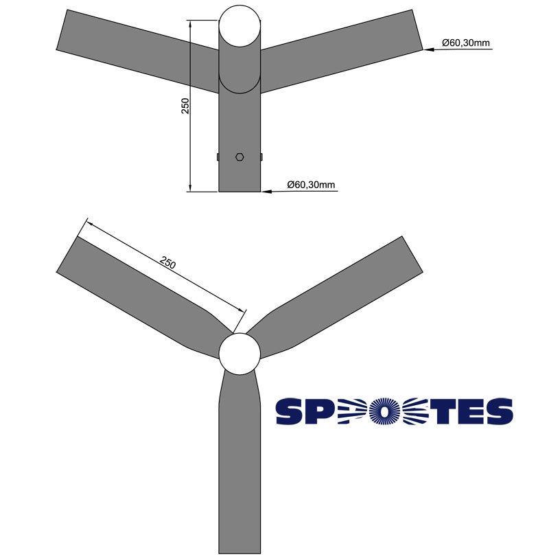 Suporte para Luminária Triplo 6060