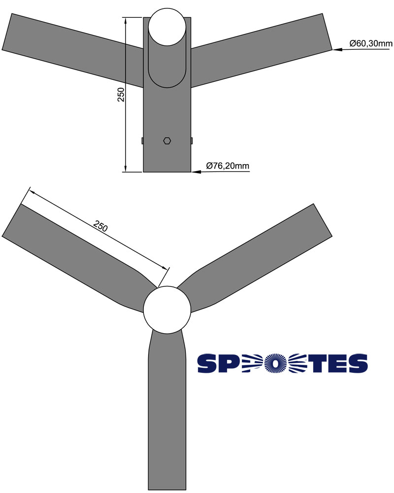 Suporte para Luminária Triplo 7660