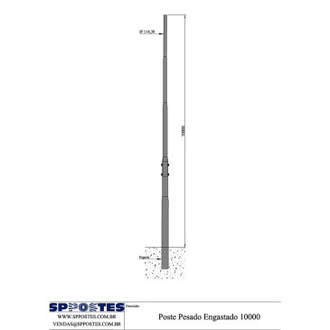 Poste Pesado Engastado – 10m